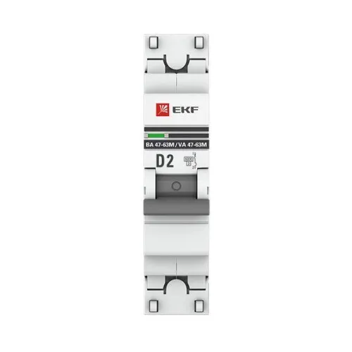 Выключатель автоматический модульный 1п D 2А 6кА ВА 47-63M с одним магнит. расцеп. EKF mcb4763m-6-1-2D-pro фото 5