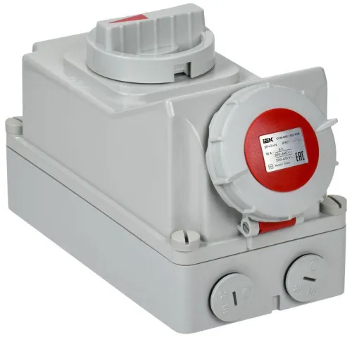 Розетка с мех. блокировкой 16А-6ч 380В 3P+PE+N ССИ-815 IP67 IEK PSR12-016-5-5-67