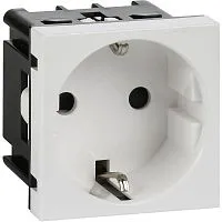 Розетка 2мод. 16А 250В 90град. с заземл. защ. шторки винт. зажимы бел. ИЭК Leg 4521047