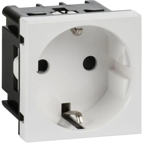 Розетка 2мод. 16А 250В 90град. с заземл. защ. шторки винт. зажимы бел. ИЭК Leg 4521047
