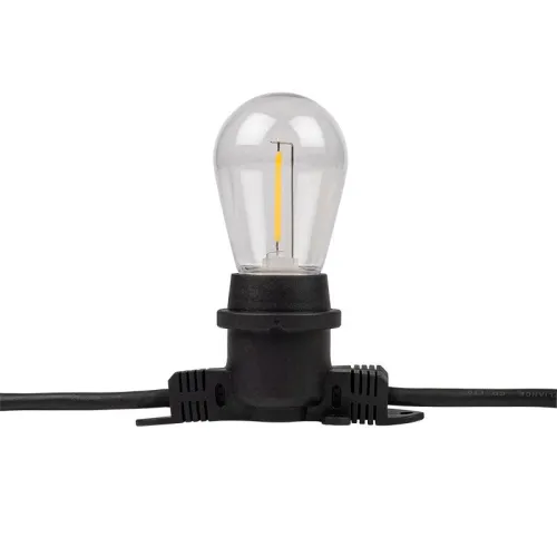 Гирлянда уличная "Белт-лайт" PBL-S40/L24+1.5 Black E27 IP65 24м 40ламп 1.5м шнур соедин. в линию max750Вт (лампы не в компл.; возможно использов. с фитолампами в теплице) Pro JazzWay 5058255 фото 12