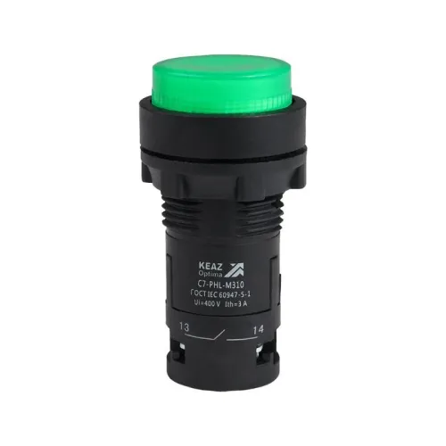Кнопка с фиксацией с подсветкой OptiSignal Compact D22 С7-PHL-M301 зел. 1НЗ 230В AC XB7NJ03M2 КЭАЗ 362115