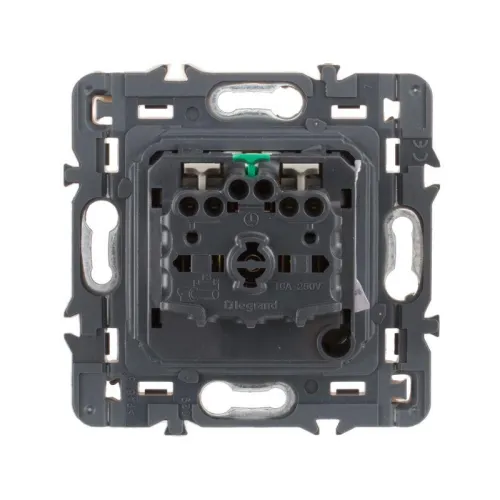 Розетка 1-м 2мод. Celiane 16А IP20 2P+E немецк. стандарт безвинтов. клеммы с плоск. лицев. панелью механизм титан Leg 067167 фото 4