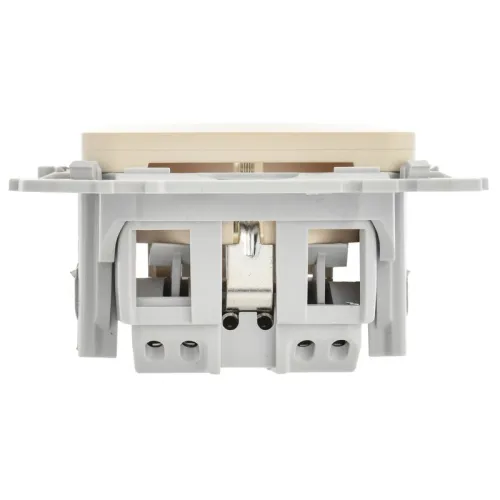 Розетка СП FLITE РС11-1-ФлСл 16А с заземл. без защ. шторок безвинтовое крепление механизм сливочный IEK FI-R11-16-1-K86 фото 5