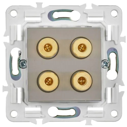Аудиорозетка 4-м SKANDY SK-A01N никель IEK SK-S40-K50 фото 2