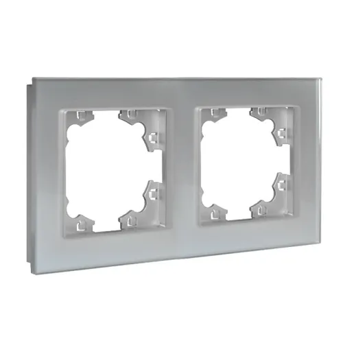 Рамка 2-м Афина стеклянная серебр. UNIVersal 2267 фото 2