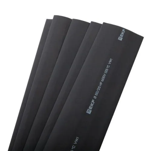 Трубка термоусадочная ТУТ нг 50/25 черн. 1м PROxima (уп.25м) EKF tut-50-b-1m фото 2