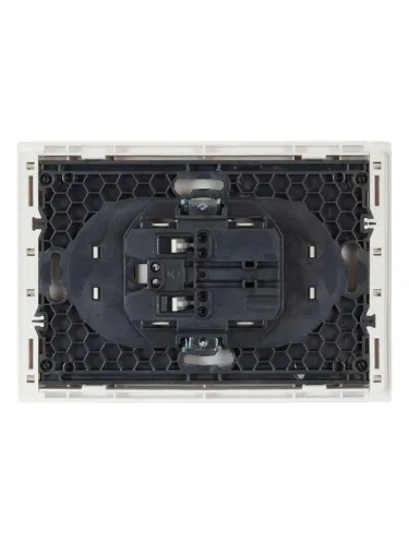 Розетка 2-м СП FORTE&PIANO FP225 10А без заземл. защ. шторки безвинт. крепл. бел. IEK FP-R23-10-1-K01 фото 5