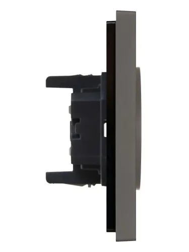 Розетка 2-м СП FORTE&PIANO FP326 10А без заземл. без защ. шторок безвинт. крепл. сер. IEK FP-R20-10-1-K03 фото 4