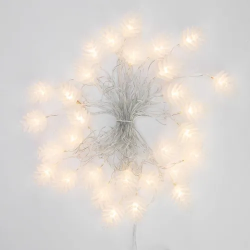 Гирлянда светодиодная "Шишки" 5м 30LED тепл. бел. 1.8Вт IP20 с контроллером 8 режимов провод ПВХ прозр. Neon-Night 303-069 фото 6