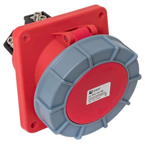 Розетка стационарная внутренняя угловая 4442 3Р+РЕ 125А 380В IP67 PROxima EKF ps-4442-125-380 фото 7