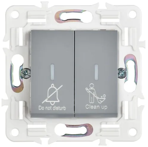 Выключатель 2-кл. SKANDY 10А SK-V16Gr для отелей с индикацией сер. IEK SK-V20-2-10-K03 фото 3