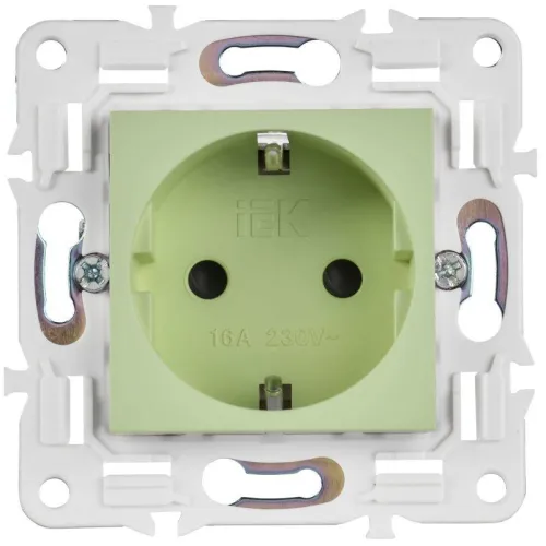 Розетка SKANDY 16А с заземл. защ. шторки SK-R04G мятный IEK SK-R14-16-K06 фото 3