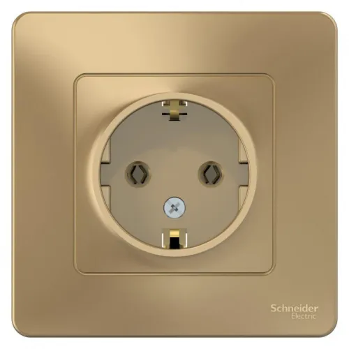 Розетка 1-м СП Blanca 16А IP20 250В с заземл. без защ. шторок титан SE BLNRS001014 фото 3