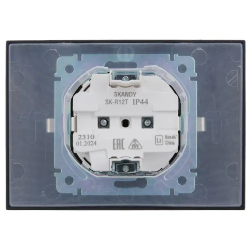 Розетка 2-м SKANDY 16А IP44 с крышкой в сборе SK-R12T титан IEK SK-R26-16-44-K48-F фото 4