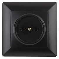 Розетка 1-м СП Solo 4-201-05 2P 16А 250В IP20 без заземл. антрацит Intro Б0053645