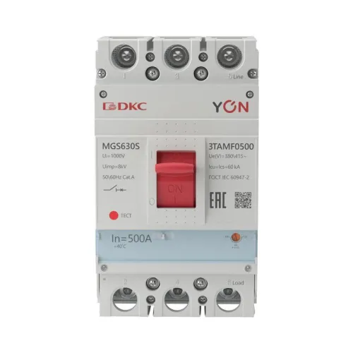 Выключатель автоматический MGS630 3P 400-500A 60kA YON MGS630S-3TAMF0500 фото 2