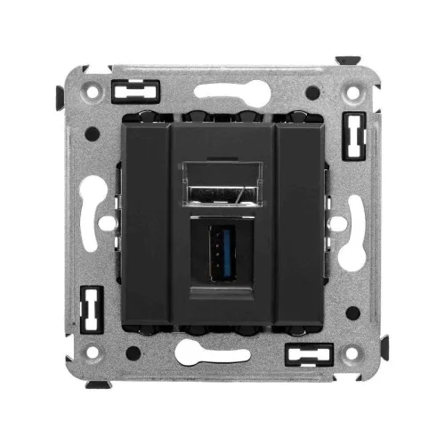 Розетка USB 3.0 1-м СП Avanti "Черный матовый" тип А-А DKC 4412303