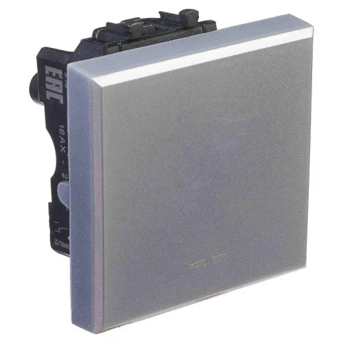 Переключатель модульный 1-кл. 2мод. Avanti "Закаленная сталь" 16А сер. DKC 4404112 фото 6