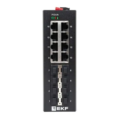 Коммутатор неуправляемый промышленный U-8GX/SFP-8GT 8 портов 1000Base-X SFP 8 портов 10/100/1000Base-T(X) RJ45 монтаж на DIN-рейку TSX EKF TSX-U-8GX/SFP-8GT фото 5