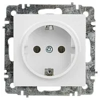 Розетка Intro Accent 6-202-01 2P+E Schuko 16А-250В IP20 СУ AL/CU бел. Intro Б0063678