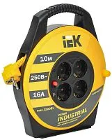 Удлинитель на катушке 4х10м с заземл. 16А IP20 Industrial УК10 3х1.5 термозащита IEK WKP15-16-04-10
