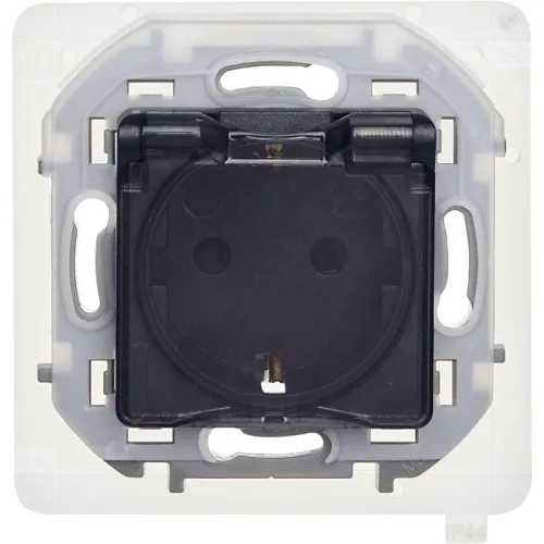 Розетка 1-м СП Inspiria 16А IP44 250В 2P+E защ. шторки с крышкой немецк. стандарт механизм антрацит IEK 673743 фото 4