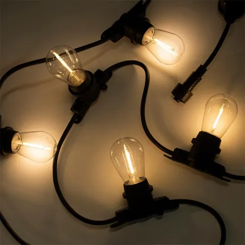 Гирлянда уличная "Белт-лайт" PBL-S40/L24+1.5 Black E27 IP65 24м 40ламп 1.5м шнур соедин. в линию max750Вт (лампы не в компл.; возможно использов. с фитолампами в теплице) Pro JazzWay 5058255 фото 2