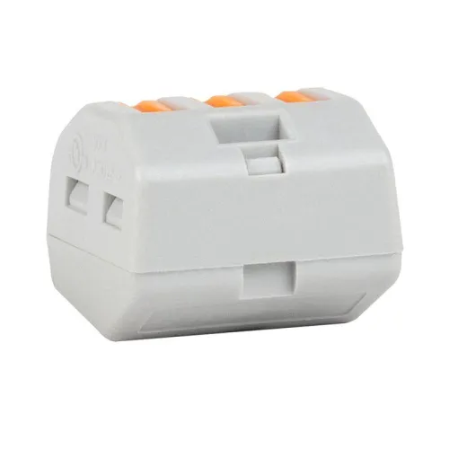 Клемма строительно-монтажная OptiKit СМК 222-413 с рычагом 3 отверстия 0.2-2.5(4.0)кв.мм КЭАЗ 351063 фото 2