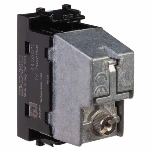 Розетка телевизионная проходная TV 1мод. Avanti "Черный квадрат" 16А DKC 4402511 фото 3