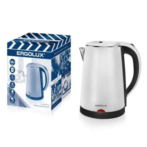 Чайник ELX-KS09-C41 нерж. сталь/пластик 1.8л 220-240В 1600Вт черн./бел. ПРОМО Ergolux 14927