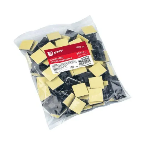 Площадка самоклеящаяся 20х20мм черн. (уп.100шт) EKF plc-20x20-b фото 4