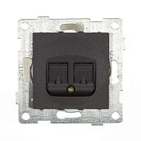 Розетка компьютерная 2-м СП Bravo RJ45 механизм графит GUSI С10К2-010