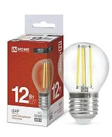 Лампа светодиодная LED-ШАР-deco 12Вт 230В E27 4000К 1350лм прозрачная IN HOME 4690612053691
