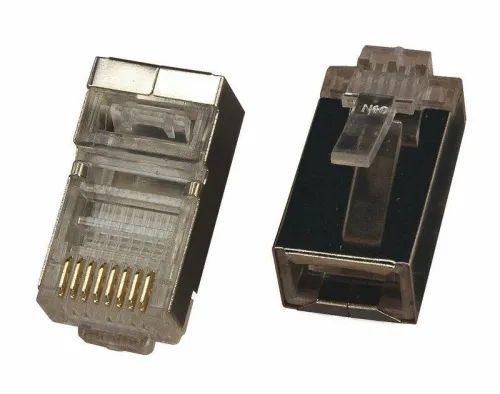 Джек компьютерный RJ45 (8P8C) кат.5E с экраном (уп.100шт) Rexant 05-1023 фото 4