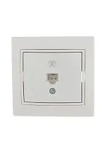 Розетка телефонная 1-м СП Mira RJ11 бел./бел. LEZARD 701-0202-137