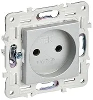 Розетка SKANDY 10А без заземл. без защ. шторок SK-R02S серебр. IEK SK-R10-10-K23