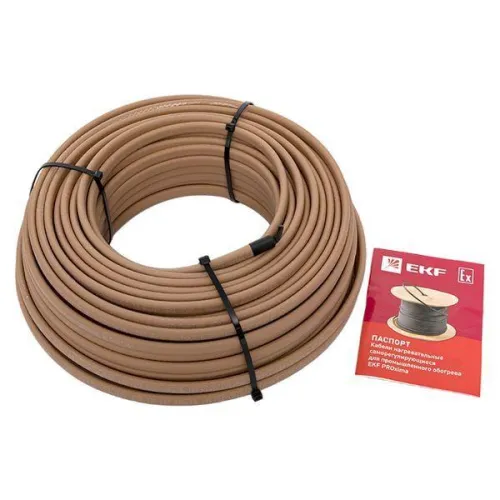 Кабель нагревательный саморег. ESR-15P 15Вт/м полиолефин (уп.50м) EKF ESR-15P-50 фото 3