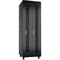 Шкаф монтажный телекоммуникационный напольн. ND-05C-42U60/120-BK 19дюйм 42U 600х1200х2055мм для распределит. и серверн. оборудования; передн. и задн. двойн. перфорир. двери ручки с замком RAL 9004 черн. Cabeus 9751c