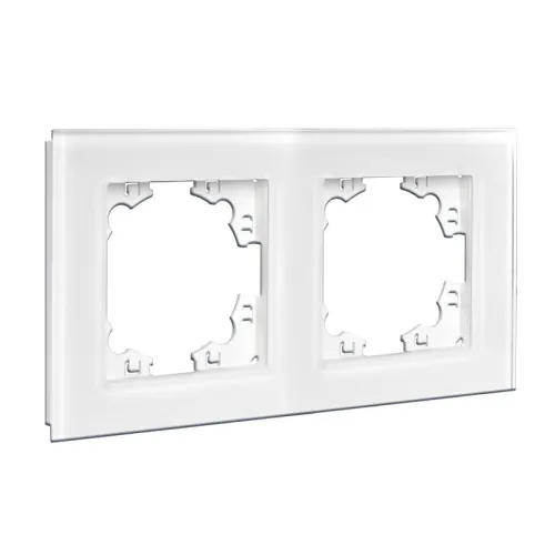 Рамка 2-м Афина стеклянная бел. UNIVersal 2243 фото 2