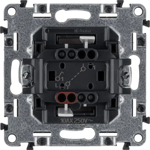 Выключатель 1-кл. СП Valena Allure 10А IP20 250В 10AX с лицев. панелью безвинтов. зажимы механизм бел. Leg 752701 фото 3