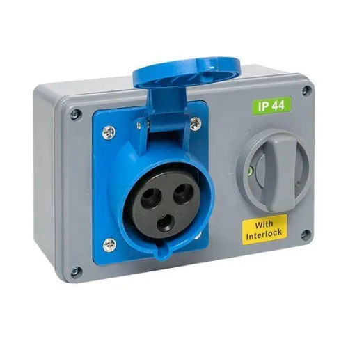 Розетка 1423 2Р+РЕ 32А 220В IP44 с блокировкой и выкл. EKF ps-1423-32-220 фото 6