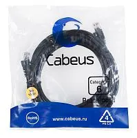 Патч-корд U/UTP кат.6 PC-UTP-RJ45-Cat.6-5m-BK 2xRJ45/8p8c неэкранир. PVC 5м черн. Cabeus 8667c