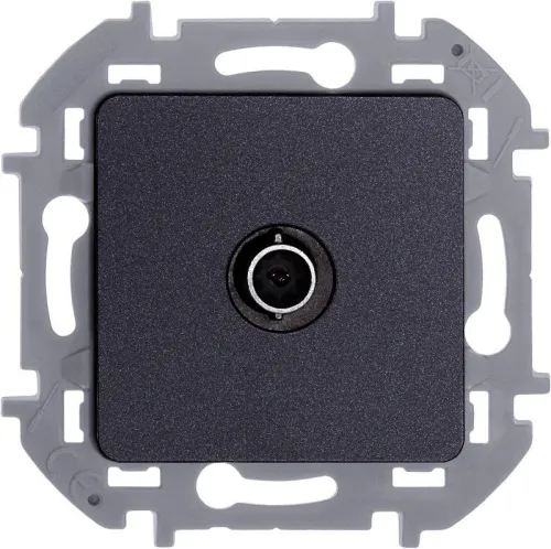 Розетка телевизионная TV Inspiria 2дБ 0-2400мГц с топологией "звезда" механизм антрацит IEK 673853 фото 3