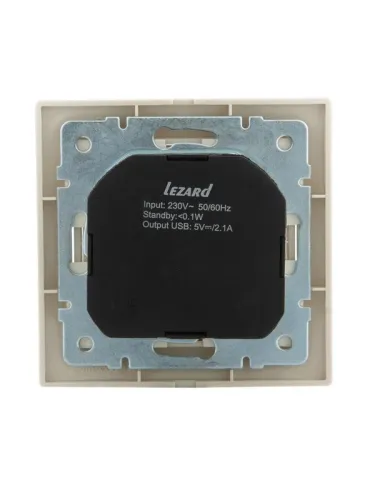 Розетка 1-м СП Mira 16А с заземл. + USB разъем крем. LEZARD 701-0303-181 фото 4