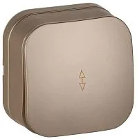 Выключатель проходной 1-кл. ОП GLORY ВСп10-1-0-ХШм 10А шампань матов. IEK EVH12-K37M-10