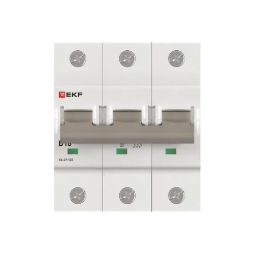Выключатель автоматический 3п D 16А 15кА ВА 47-125 PROxima EKF mcb47125-3-16D фото 3