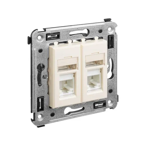 Розетка компьютерная 2-м СП Avanti "Ванильная дымка" RJ45 кат.6 DKC 4405294 фото 2