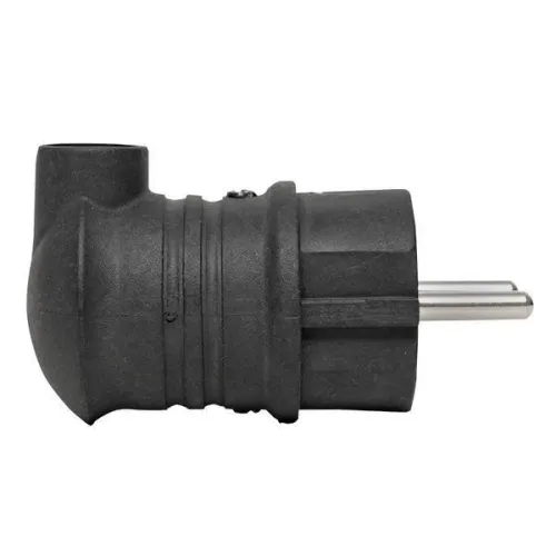 Вилка угловая 16А 2P+PE 230В IP44 каучук черн. PROxima EKF RPS-017-16-230-44-r фото 2