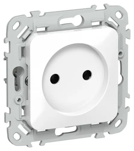 Розетка СП FLITE РС01-1-ФлБ 10А без заземл. без защ. шторок безвинтовое крепление механизм бел. IEK FI-R10-10-1-K01